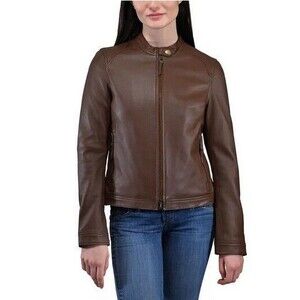 NWT Frye Ladies' Leather Jacket Brown Size Medium